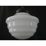 Grande Globo Escadinha Disco Voador Opalina Pendente Branco