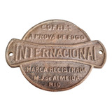 Grande Medalhão Placa Metal Antiga Cofres