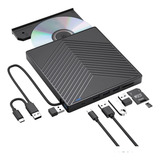 Gravador De Dvd Externo E Unidade 6 Em 1 Com Leitor De Cd