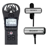 Gravador Digital Zoom H1n + Microfone Sony Ecm-cs3