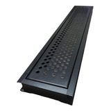 Grelha Linear Perfurada Em Inox Preto Fosco 15x80cm Pluvial
