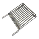 Grelha Parrilha Argentina Aço Inox Com Caixa Gordura 50x50cm