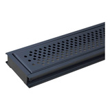 Grelha Ralo Linear Perfurada Em Inox 10x80cm Preto Fosco