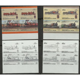 Grenadines Of St Vincent 4 Provas Cor S/ Picote Locomotivas