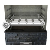 Grill Gira Ajustável Inox 5 Espetos P/ Pré-moldada Churrasco