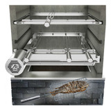 Grill Giratório Ajustável 4 Espeto + Suporte + Espeto Grelha