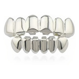Grillz 6 Dentes Hip-hop Superior + Inferior Banhado A Prata