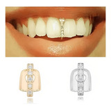 Grillz Unitário Hip Hop- Banhado A Ouro 18k Zirconia Dentes