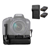 Grip Para Canon T7i Ou 77d + 2 Bateria Extra