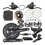 Grupo Kit Marcha Bike 29 21v Freio Disco Transmissão Shimano