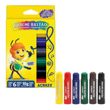 Guache Bastão Acrilex 6 Cores