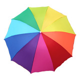 Guarda Chuva Arco Iris Grande Colorido Sombrinha Reforçado
