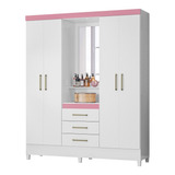 Guarda Roupa Capelinha Flex 4 Portas 3 Gavetas Persia D02 Br
