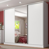 Guarda Roupa Casal 100% Mdf C Espelho Madesa Royale 3 Portas Cor Branco 106209