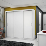 Guarda Roupa Casal 3 Portas 4 Gavetas Ilhéus Carioca Móveis Cor Branco/branco