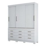 Guarda Roupa Casal 3 Portas 9 Gavetas Click 3.9 Branco