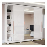 Guarda Roupa Casal 3 Portas De Correr 6 Gavetas Branco