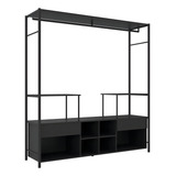 Guarda Roupa Casal Closet Modulado Barcelona Cor Preto