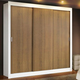 Guarda Roupa Casal Madesa Mônaco Com 3 Portas De Correr Cor Branco/rustic