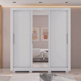 Guarda Roupa Curitiba 3 Portas De Correr E 2 Gavetas Cor Branco