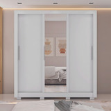 Guarda Roupa Curitiba 3 Portas De Correr E 2 Gavetas Cor Branco