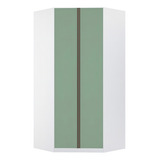 Guarda Roupa Modulado Canto Closet 2 Portas Prime Luciane Cor Branco Ff/verde Jade
