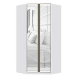 Guarda Roupa Modulado Canto Closet Com Espelho Prime Luciane Cor Branco Ff/espelho