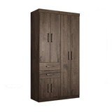 Guarda Roupa Solteiro Verona 6 Portas 2 Gavetas Santos Andir Cor Ébano