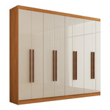 Guarda-roupa Casal Ele E Ela 8 Portas 8 Prateleiras Cor Bege