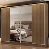 Guarda-roupa Casal Madesa Londres 4 Portas Correr 6 Gavetas Cor Rustic Xa16685z7-2e