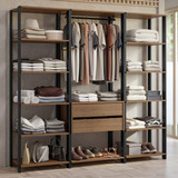 Guarda-roupa Closet Modulado Valencia 188cm Madesa Rp 01 Cor Rustic/preto