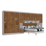 Guarda-roupas Modulado Georgia Queen Ja Avelã / Jequitibá Ja