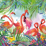Guardanapo Decoupage Decorado Flamingos Keramik