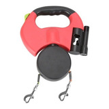 Guia Retrátil Dupla Automática 2 Cães 3mts Lanterna + Saco+