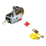 Guincho Manual 2000lbs Catraca Reboque Com Cinta De Ferro 2t