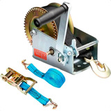 Guincho Manual Catraca 2500lbs Com Cinta De Amarração 8m 2t