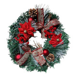 Guirlanda 30cm Natal Pinheiro Nevada Redonda Decoração Porta