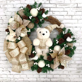 Guirlanda De Natal Enfeite Urso Decoração Luxo 70cm