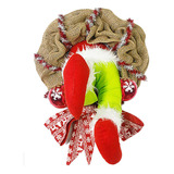 Guirlanda De Natal Grinch De 50 Cm, Porta Frontal, Decoração