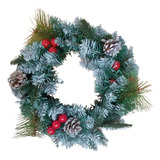 Guirlanda Enfeite Natal Porta Nevada 30 X 30 Cm Natalina Ii Cor Verde / Branca / Vermelha / Marrom