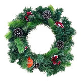 Guirlanda Natal Festão Verde 40cm Pinha Azevinhos 70 Galhos