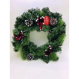 Guirlanda Natal Festão Verde 50cm Pinha Azevinhos 100 Galhos