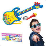 Guitarra Com Microfone Brinquedo Infantil Bebê Musical Luzes