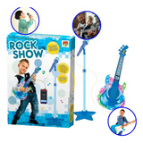 Guitarra Com Microfone Pedestal Meninos Meninas