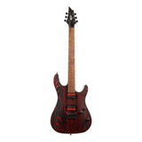 Guitarra Elétrica Cort Kx Series Kx300 Etched De Mogno Black Red Engraved Com Diapasão De Pau Ferro