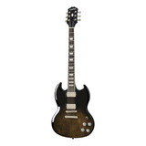 Guitarra Elétrica EpiPhone Modern Sg Figured De Mogno Trans Black Fade Brilhante Com Diapasão De Ébano