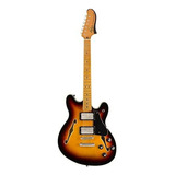 Guitarra Elétrica Squier By Fender Classic Vibe Starcaster De Bordo 3-color Sunburst Poliuretano Brilhante Com Diapasão De Bordo