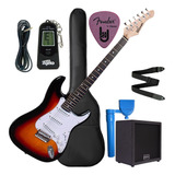 Guitarra Elétrica Strato Winner Wgs Com Capa, Cabo, Palhetas