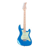 Guitarra Elétrica Strinberg Sts Series Sts100 Stratocaster De Tília Metallic Blue Brilhante Com Diapasão De Bordo