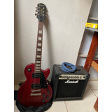 Guitarra EpiPhone Les Paul Studio E Cubo Marshall Mg15